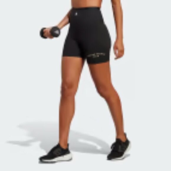 Adidas Sports Club Women's High-Waisted Black Bike Shorts - Picture 7 of 7